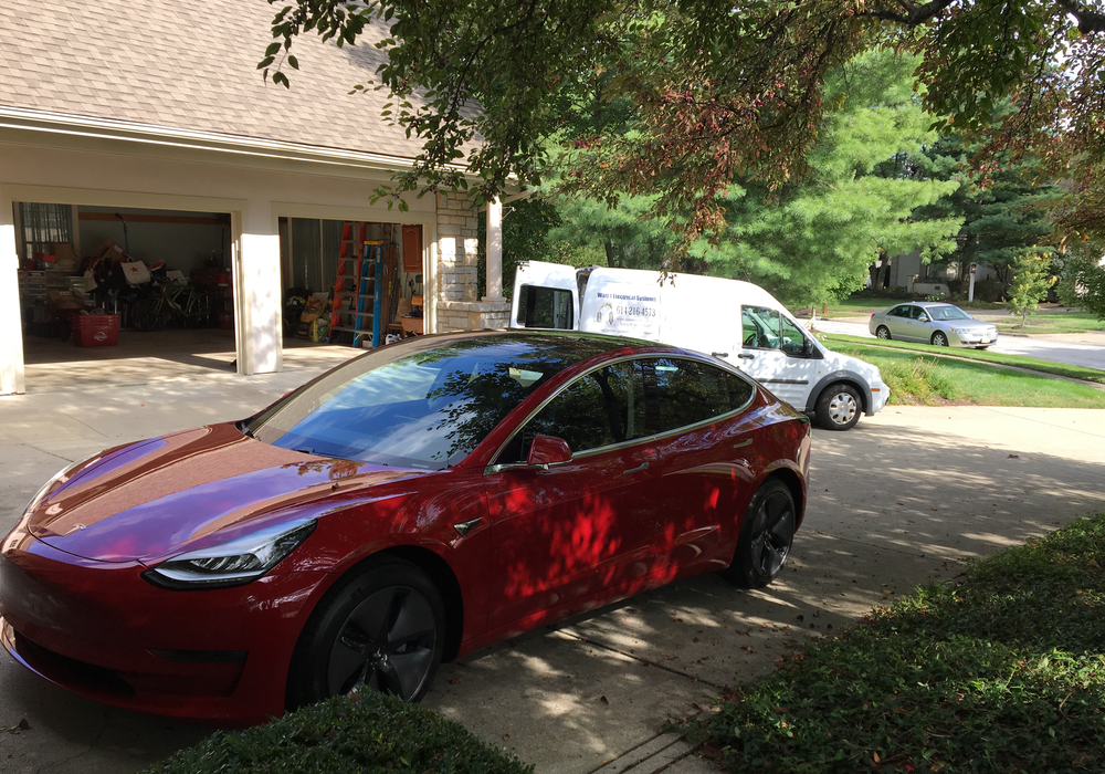 Tesla Orange Home Charging Station