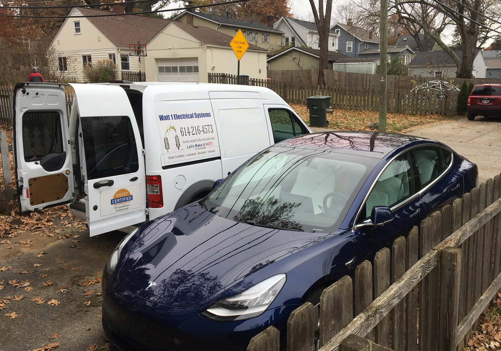 Blue Tesla Home Charger Install Columbus